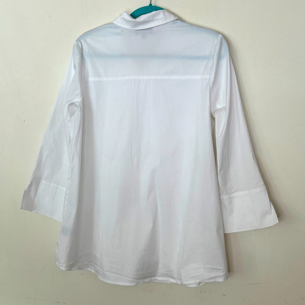 Habitat White Button Down Swing Blouse for Women SZ M - Picture 3 of 9